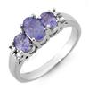Image 1 : Genuine 0.99ctw Tanzanite & Diamond Ring 10K White Gold - Retails for $970