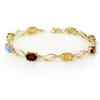 Image 1 : Genuine 8.02 ctw Multi-Sapphire & Diamond Bracelet Gold - Retails for $1380