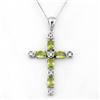 Image 1 : Genuine 2.15 ctw Peridot & Diamond Necklace White Gold - Retails for $980