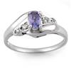 Image 1 : Genuine 0.42ct Tanzanite & Diamond Ring 10K White Gold - Retails for $620