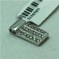 Natural 0.5 ctw Diamond Pendant in 14K White Gold - MSRP $1448
