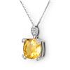 Image 1 : Genuine 5.1 ctw Citrine & Diamond Necklace White Gold - Retails for $1020