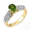 Image 1 : Genuine 1.50 ctw Green Tourmaline & Diamond Ring Gold - Retails for $1520