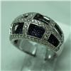 Image 1 : Natural 2.21 ctw Diamond and Blue Sapphire Ring in 14K White Gold - MSRP $4664