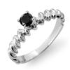 Image 1 : Natural 0.20 ctw Black Diamond Ring 14K White Gold - Retails for $720