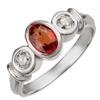 Image 1 : Genuine 1.05 ctw Orange Sapphire & Diamond Ring 14K White Gold - Retails for $1730