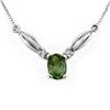 Image 1 : Genuine 1.30ct Green Tourmaline & Diamond Necklace Gold - Retails for $750