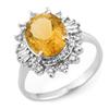 Image 1 : Genuine 3.45 ctw Citrine & Diamond Ring 10K White Gold - Retails for $1260