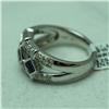 Image 3 : Natural 0.72 ctw Diamond and Blue Sapphire Ring in 14K White Gold - MSRP $2108