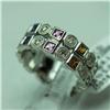 Image 1 : Natural 0.87 ctw Diamond and Multi-color Sapphire Ring in 14K White Gold - MSRP $2178