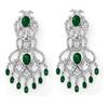Image 1 : Genuine 17.3 ctw Emerald & Diamond Earrings White Gold - Retails for $15450