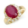 Image 1 : Genuine 4.65 ctw Ruby & Diamond Ring 10K Yellow Gold - Retails for $2900