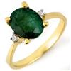 Image 1 : Genuine 1.54 ctw Emerald & Diamond Ring 14K Yellow Gold - Retails for $860