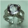 Image 1 : Natural 8.36 ctw Diamond and Pink Amethyst Ring in 18K White Gold - MSRP $4650