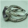 Image 2 : Natural 8.36 ctw Diamond and Pink Amethyst Ring in 18K White Gold - MSRP $4650