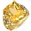 Image 1 : Genuine 10.03 ctw Citrine & Diamond Ring 10K Yellow Gold - Retails for $1520