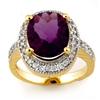 Image 1 : Genuine 5.50ctw Amethyst & Diamond Ring 14K Yellow Gold - Retails for $2730