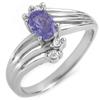 Image 1 : Genuine 0.70ctw Tanzanite & Diamond Ring 10K White Gold - Retails for $850