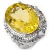 Image 1 : Genuine 16.15 ctw Lemon Topaz & Diamond Ring 10K Gold - Retails for $2020