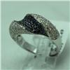 Image 1 : Natural 1.2 ctw Diamond and Blue Sapphire Ring in 14K White Gold - MSRP $2654
