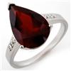 Image 1 : Genuine 5.1 ctw Garnet & Diamond Ring 10K White Gold - Retails for $820