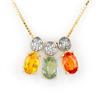 Image 1 : Genuine 2.03 ctw Multi-Sapphire & Diamond Necklace Gold - Retails for $920