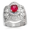 Image 1 : Genuine 2.15ctw Rubellite & Diamond Ring 10K White Gold - Retails for $2310