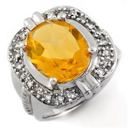 Genuine 4.68 ctw Citrine & Diamond Ring 10K White Gold - Retails for $1850