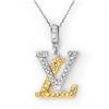 Image 1 : Natural 0.33 ctw Diamond Necklace 14K Multi tone Gold - Retails for $1660