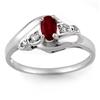 Image 1 : Genuine 0.49 ctw Ruby & Diamond Ring 10K White Gold - Retails for $610