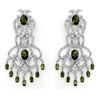 Image 1 : Genuine 17.3ct Green Tourmaline & Diamond Earrings Gold - Retails for $15180