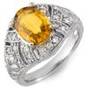 Image 1 : Genuine 3.6 ctw Yellow Sapphire & Diamond Ring 14K Gold - Retails for $3910