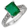 Image 1 : Genuine 2.75 ctw Emerald & Diamond Ring 14K White Gold - Retails for $1820