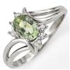 Image 1 : Genuine 0.70 ctw Green Sapphire & Diamond Ring 10K Gold - Retails for $680