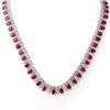 Image 1 : Genuine 41 ctw Ruby & Diamond Necklace White Gold - Retails for $26240