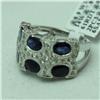 Image 2 : Natural 4.05 ctw Diamond and Blue Sapphire Ring in 14K White Gold - MSRP $3924
