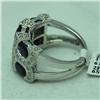 Image 3 : Natural 4.05 ctw Diamond and Blue Sapphire Ring in 14K White Gold - MSRP $3924