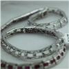 Image 4 : Natural 9.43 ctw Diamond and Ruby Necklace in 14K White Gold - MSRP $14550