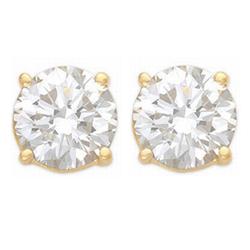 Natural 1.0 ctw Diamond Stud Earrings 14K Yellow Gold * MSRP $1716