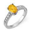 Image 1 : Genuine 2.0 ctw Yellow Sapphire & Diamond Ring 14K White Gold - Retails for $1820