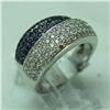 Image 1 : Natural 1.24 ctw Diamond and Blue Sapphire Ring in 14K White Gold - MSRP $3154