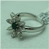 Image 2 : Natural 0.76 ctw Diamond and Emerald Ring in 14K White Gold - MSRP $1928