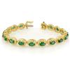 Image 1 : Genuine 10.0 ctw Emerald Bracelet 10K Yellow Gold - Retails for $3030