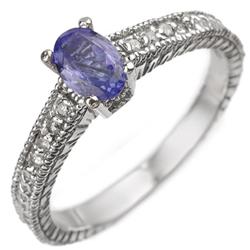 Genuine 0.66ct Tanzanite & Diamond Ring 10K White Gold - Retails for $890
