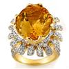 Image 1 : Genuine 15.75 ctw Citrine & Diamond Ring 14K Yellow Gold - Retails for $7900