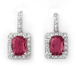 Genuine 3.50ctw Pink Tourmaline & Diamond Earrings Gold - Retails for $2380