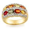 Image 1 : Genuine 3.75 ctw Multi-Sapphire & Diamond Ring 14K Yellow Gold - Retails for $3270
