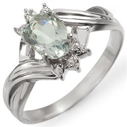Genuine 0.79 ctw Aquamarine & Diamond Ring 10K Gold - Retails for $640