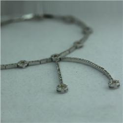 Natural 1.91 ctw Diamond and Multi-color Sapphire Necklace in 14K White Gold - MSRP $4666