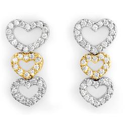 Natural 1.25 ctw Diamond Earrings 14K Multi tone Gold - Retails for $2640
